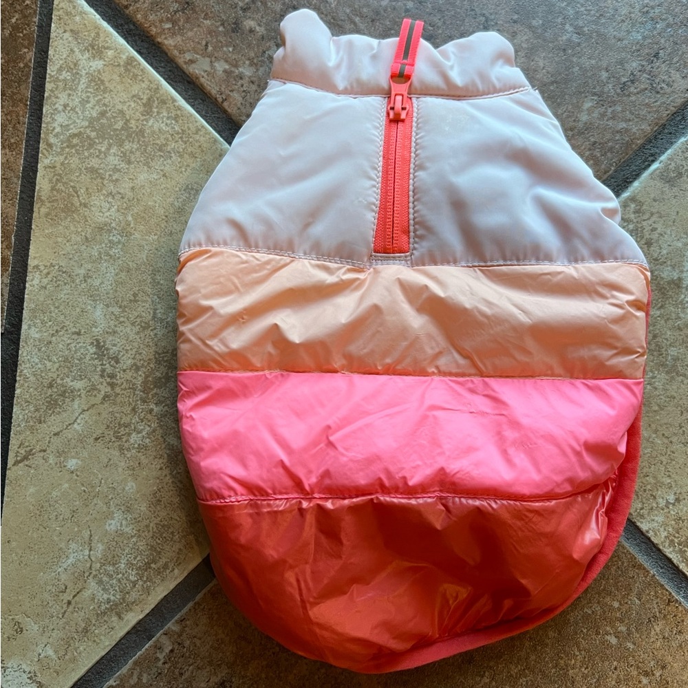 Winter Dog Puffer Vest Jacket / Orange/ Size Small